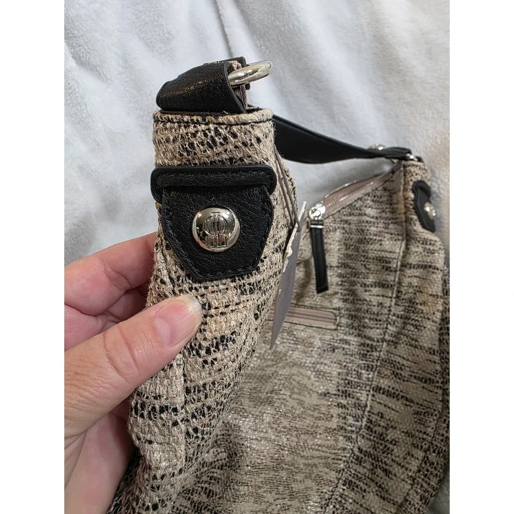 Jennifer Lopez Cruz Hobo Bag Nomad Snake Print Metallic JL4119S New